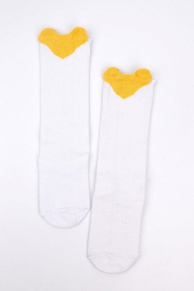Le Mabelle Yellow Heart Girls' Socks