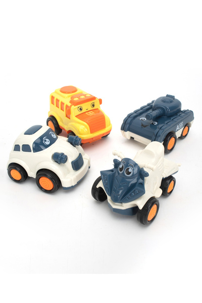 Fab N Funky مجموعة سيارات فريق صغيرة - 4 قطع، مركبات لعب متينة للأطفال من سن 3 سنوات فما فوق، 6.2 × 9 × 6 سم، تعزز المهارات الحركية