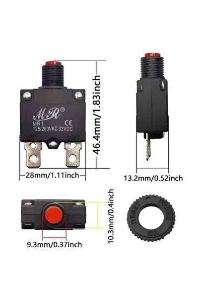 Hatfon Elektronik Resetli Termik Sigorta 8 Amper 125/250v Ac 32v Dc IC-271S (...