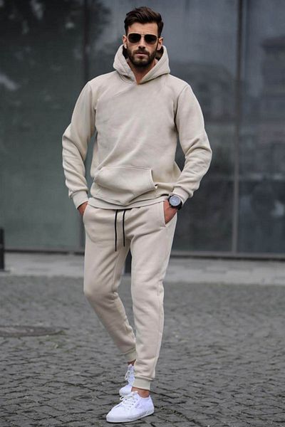 BayBayan Ανδρικό σετ χειμερινής φόρμας Oversize 3 Thread Raised