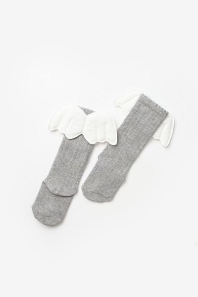 Le Mabelle Gray Winged Girl's Socks