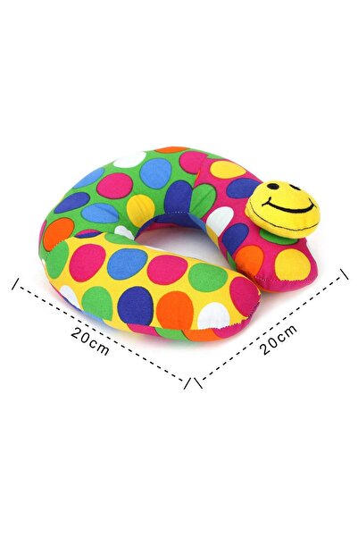 Babyhug Neck Protector Pillow for 0-6 Months - Smiley Motif, Ergonomic U-Shape Design