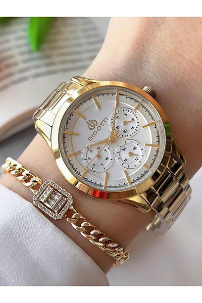 Bigotti Color Stainless Steel Band Women's Wrist Watch & Bracelet - Inner Functions Active Bg1.10436.2