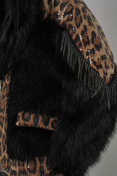 Bigdart 5209 Plush Fur Coat - Black