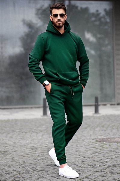 BayBayan Ανδρικό σετ χειμερινής φόρμας Oversize 3 Thread Raised