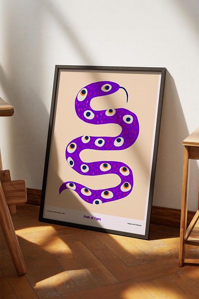 House Gorgeous Path of Eyes Poster cu design modern colorat fără încadrare Colecția Dolce Vita