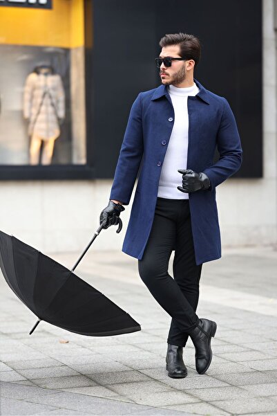 hello7 FÉRFI FEKETE, HOSSZÚ, ALKALMAZÁSI FORMÁTÚ INGGALLÉROS KANÁL KABÁT