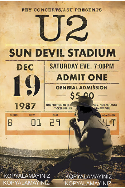 Hayat Poster U2 muzică rock concert banner decorarea casei pictură poster ret...