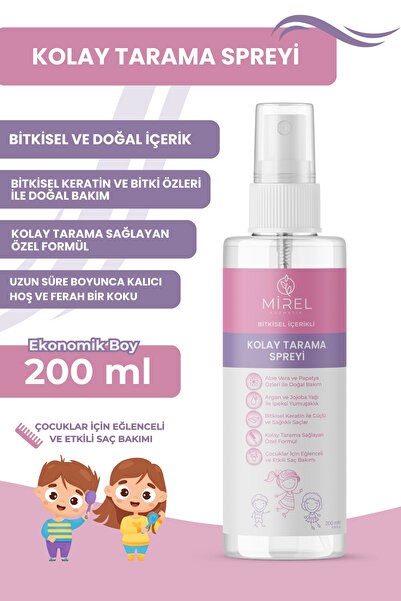 MİREL KOZMETİK Kolay Tarama Spreyi - Bitkisel Keratin Saç Bakım Sütü - Zor Taranan Saçlar İçin Saç Açıcı Sprey