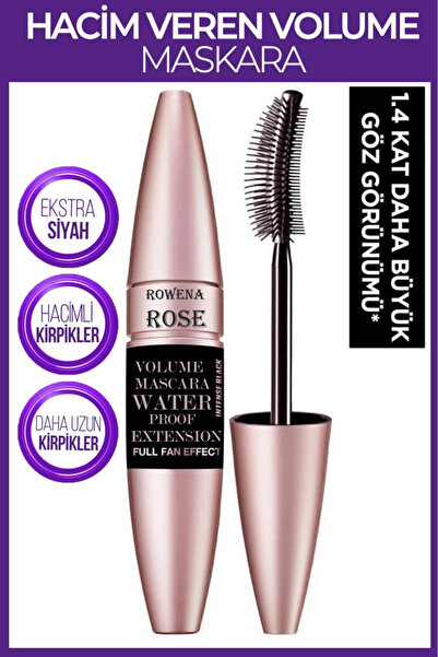 ROWENAROSE Yelpaze Etkili Intense Black Maskara - Ekstra Siyah