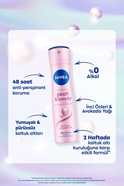 NIVEA Kadın Sprey Deodorant Pearl&Beauty 150 ml