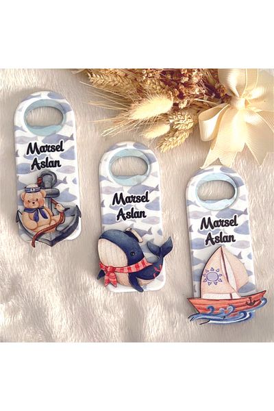 Ege ajans 10 Pieces of Marin Concept Embossing Figured Baby Gift Magnet to Open