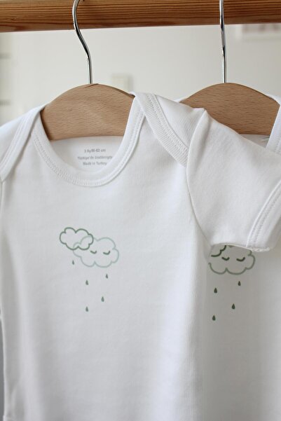 Mini Ropa Organic Cotton Baby Bodysuit 3 Pack Cloudy