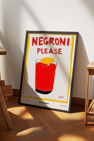 House Gorgeous Negroni Please Poster cu design colorat modern fără încadrare Colecția Dolce Vita
