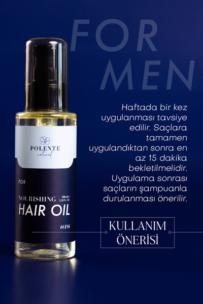 Polente Natural Men Nourishing Hair Care Oil - Erkekler İçin Besleyici Saç Bakım Yağı (100 ml)