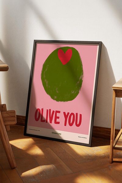 House Gorgeous Poster cu design colorat modern fără rame Olive You Colecția Dolce Vita