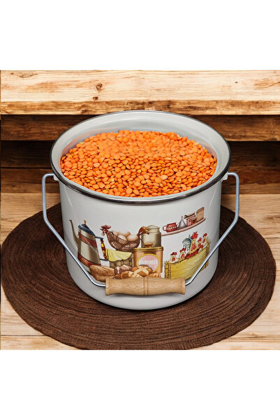 emaye market Enameled Copper Yogurt Pot Pulses Storage Pot Potato Onion Bucket 28 cm 11 Liters