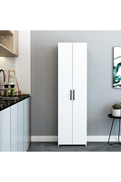 izcodesign 180 cm Beyaz Çok Amaçlı 5 Raflı Dolap – Modern ve Fonksiyonel Depo...