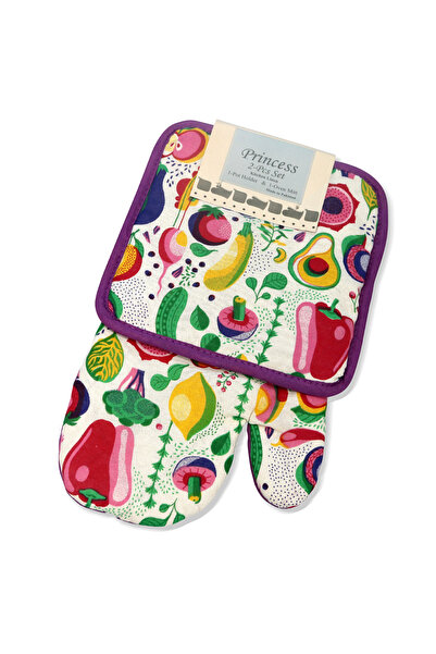 Hotel Linen Klub طقم مكون من قطعتين من قفازات الفرن وحامل الأواني - أساسيات المطبخ متعددة الوظائف