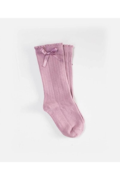 Cigit Children's Knee-Length Girls Socks 2-9 Years Dried Rose