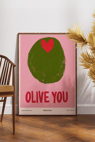 House Gorgeous Poster cu design colorat modern fără rame Olive You Colecția Dolce Vita