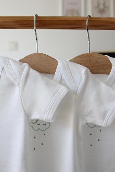 Mini Ropa Organic Cotton Baby Bodysuit 3 Pack Cloudy