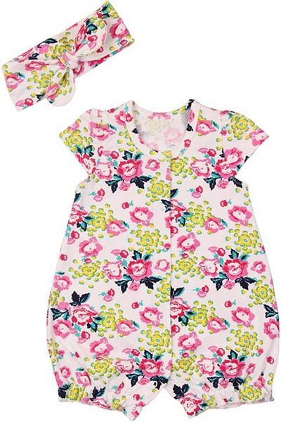 Mini Ropa Miniropa Summer Baby Girl Jumpsuit with Bandanas