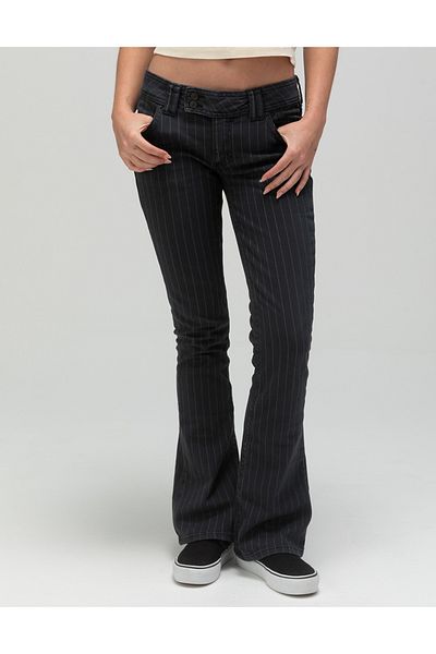 september island Low Waist Flare Jean - Pinstripe Design