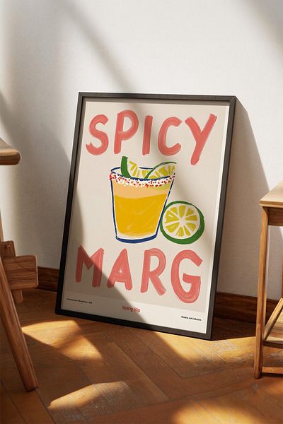 House Gorgeous Poster cu design colorat modern fără rame Spicy Sip Marg Colecția Dolce Vita