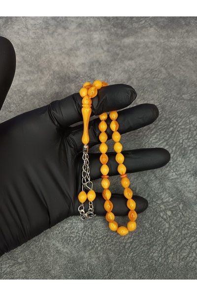 Mos Tespih Arpa Kesim Hareli Toz Kehribar Tesbih