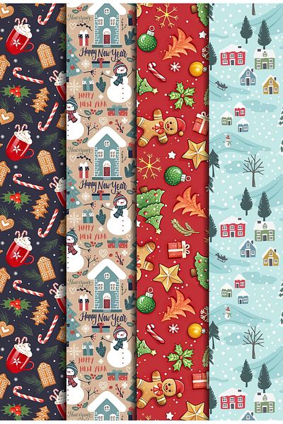 Mia Pera 8 Pcs 35 X 50 cm New Year's Gift Wrapping Wrapping Paper (Pack of 8)