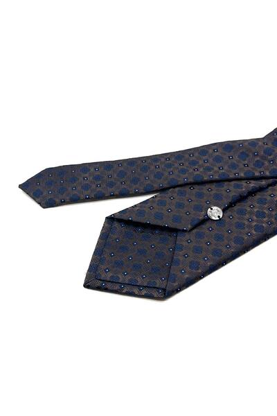 Kravatkolik Κλασική γραβάτα με μοτίβο καφέ με μαντήλι KK13034