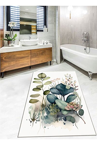 Ardizayn Watercolor - Non-Slip, Cotton Woven Base (80X120 cm) Bathroom Carpet