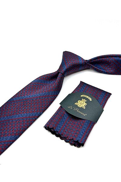 Kravatkolik Blue - Red Crow's Foot Wipes Classic Tie Kk12848