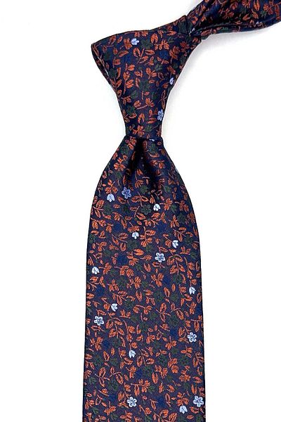 Kravatkolik Orange Floral Pattern Handkerchief Classic Tie Kk12979