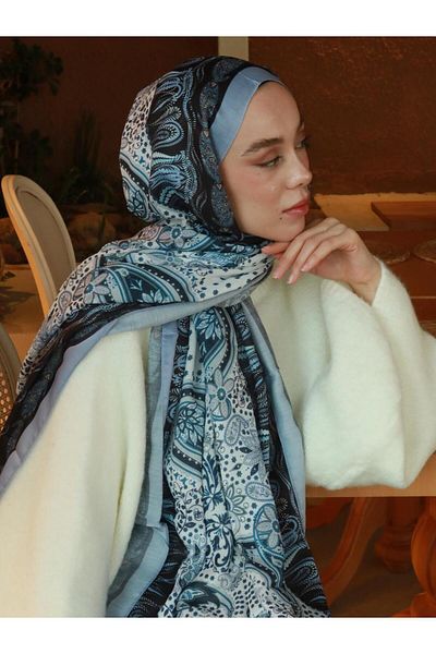 Modakaşmir Şal din bumbac cu model floral boem