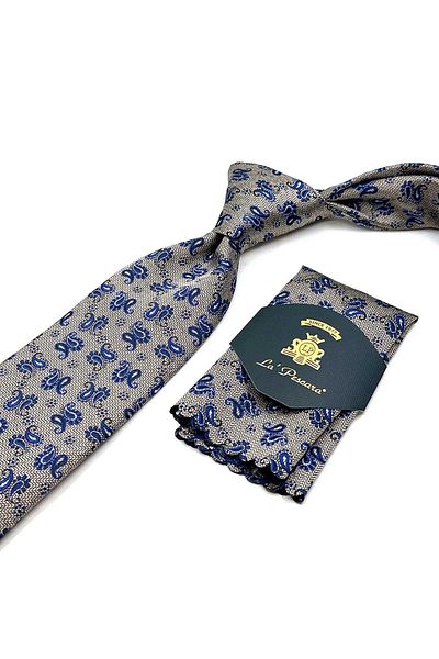 Kravatkolik Beige Shawl Pattern Handkerchief Classic Tie Kk12930