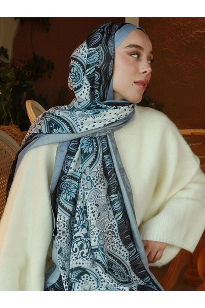 Modakaşmir Şal din bumbac cu model floral boem