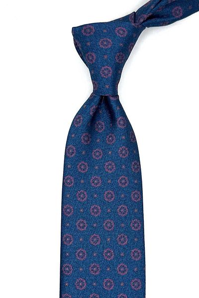 Kravatkolik Classic Tie with Oil Motif Pattern Handkerchief Kk12911