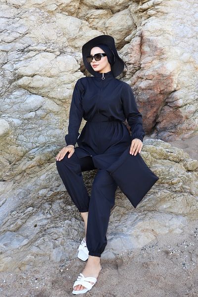 new ats Black Hijab Swimsuit - Atlas Elastic Waist, Set of 4