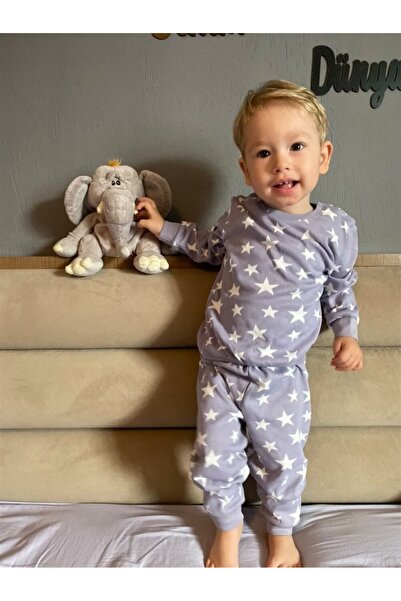 Mini Ropa Purple Star Patterned Seasonal Baby Set Top and Bottom Sweat Set