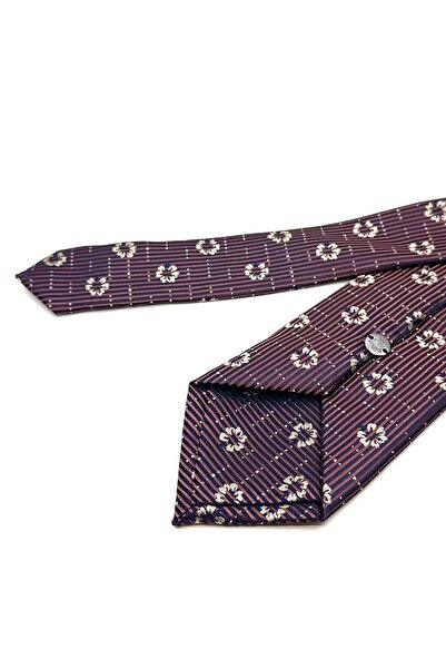 Kravatkolik Кафява кърпичка с флорален мотив Класическа вратовръзка KK13019