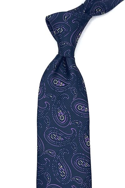 Kravatkolik Navy Blue Shawl Pattern Handkerchief Classic Tie Kk13006