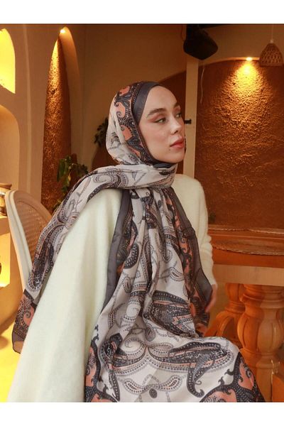 Modakaşmir Βαμβακερό σάλι Paisley με σχέδιο