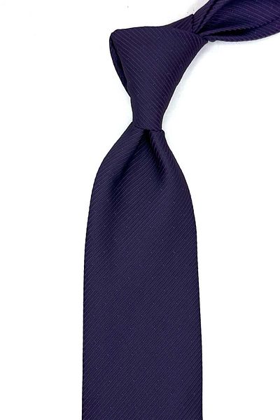 Kravatkolik Classic Tie with Plum Line Pattern Handkerchief Kk13082