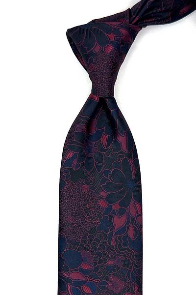 Kravatkolik Black Floral Pattern Handkerchief Classic Tie Kk12948