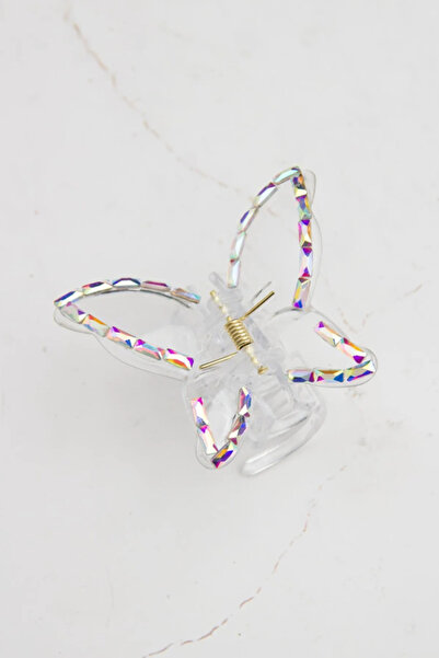 Much and More Transparent Shiny Jewelled Butterfly Hair Clip