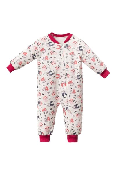 bebegen Kız Çocuk Fuşya Biyeli Harf Baskılı Uyku Tulumu