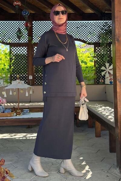 Rabia Şamlı Σετ πλεκτών Anthracite Sezen