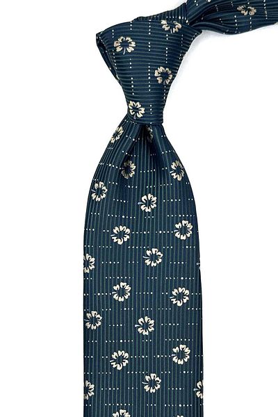 Kravatkolik Green Floral Pattern Handkerchief Classic Tie Kk13021